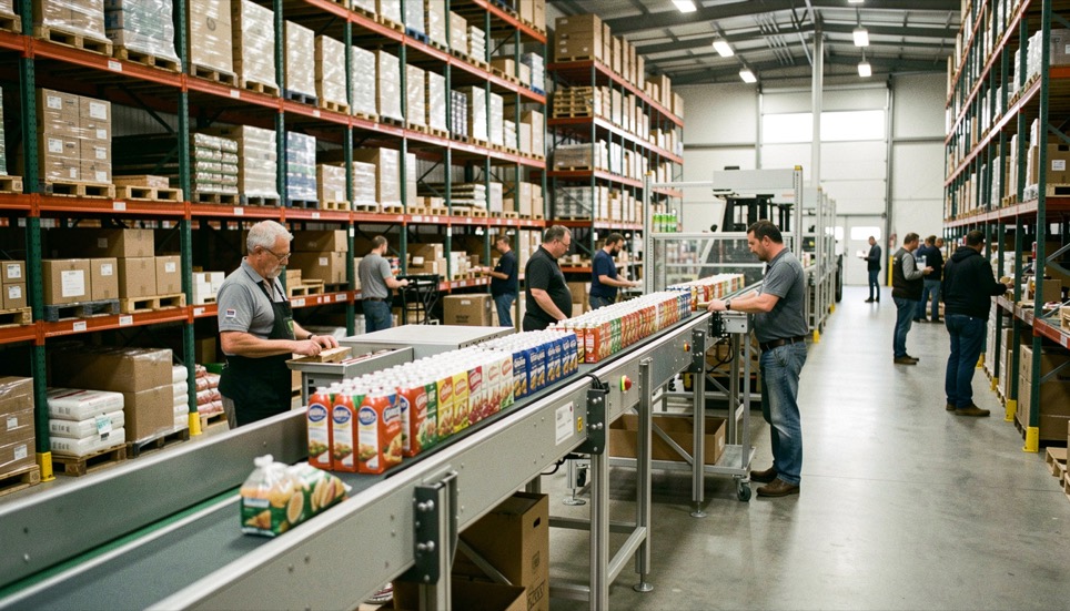 Thickened tailings: what the term names: an editorial warehouse scene showing the working context